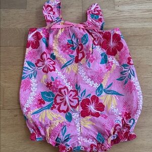 Hawaiian Floral Pink Baby Romper for baby